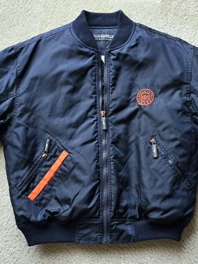 Pelle Pelle Bomber Jacket with Orange Accents